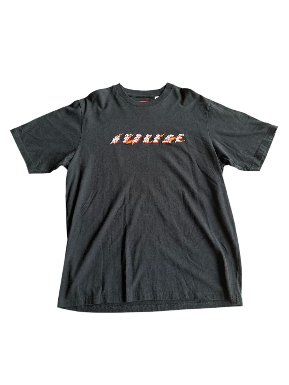 Supreme SS22 Flames Logo T-Shirt Multicolor Mens L